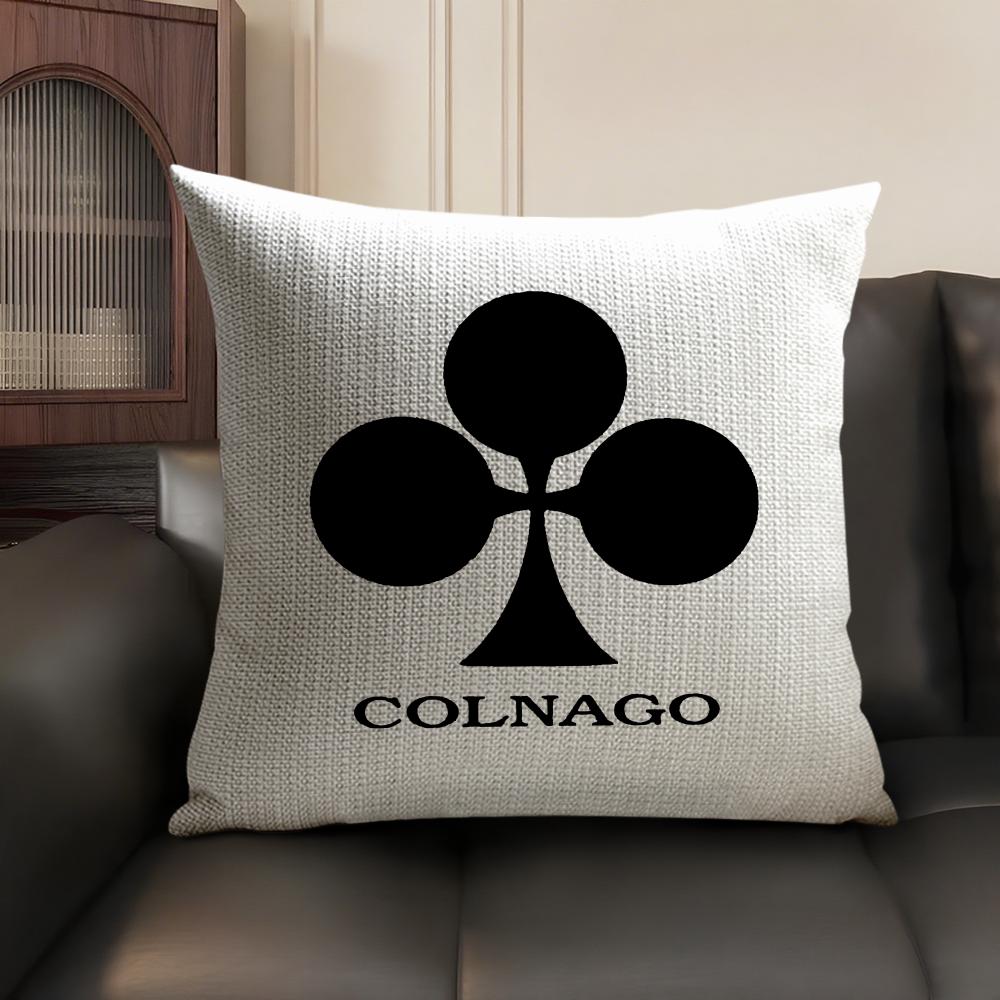 Racing C-Colnago Bicycle Logo Cushion Cover Summer Linen Organic Fabric Double-Sided Printing Sofa Pillow Case Home Decor