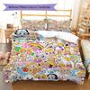 Lankybox Pattern Bedding,Quilt Set Quilt Cover Pillowcase Home Birthday Gift (1 * duvet cover + 2 * pillowcase, without core)