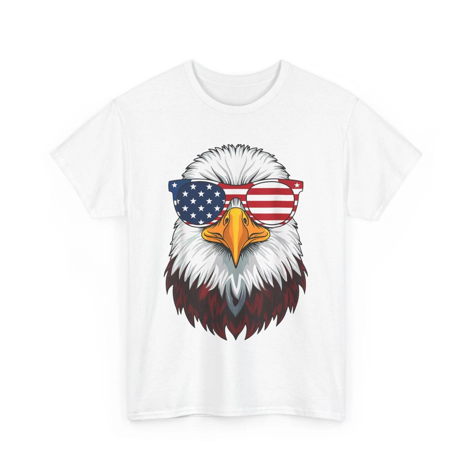 4th of July Patriotic Shirt, Bald Eagle American flag T shirt 2XL