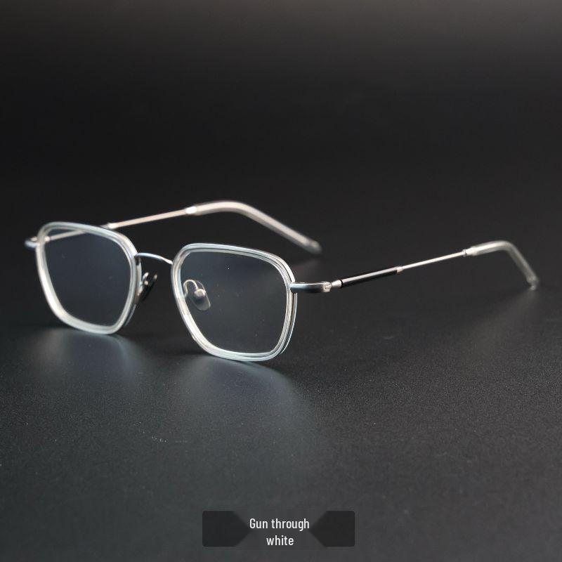 22002 Modische Vollrand-Brillenfassungen aus reinem Titan für Damen & Herren - Retro-Stil, Passform für großes Gesicht