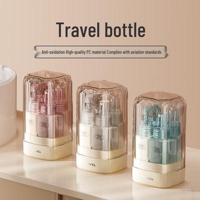 Compact Refillable Travel Set: 5-in-1 Bottles for Shampoo, Shower Gel, Spray, Water, and Lotion