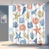 1Pc Exquisite Starfish Pattern Shower Curtain, High-End Elegant Bathroom Curtain, Bathroom Decoration Pattern