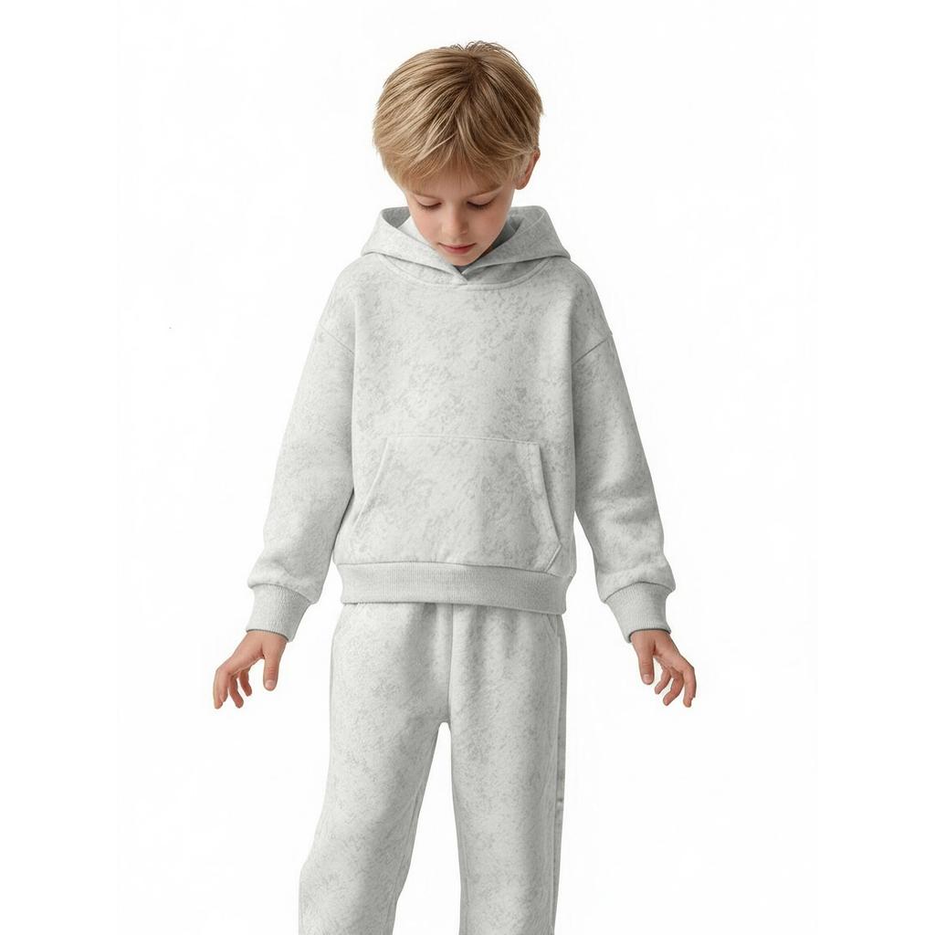 Boys' Tie- Hooded Sweatsuit Set 2-Piece Casual Outfit