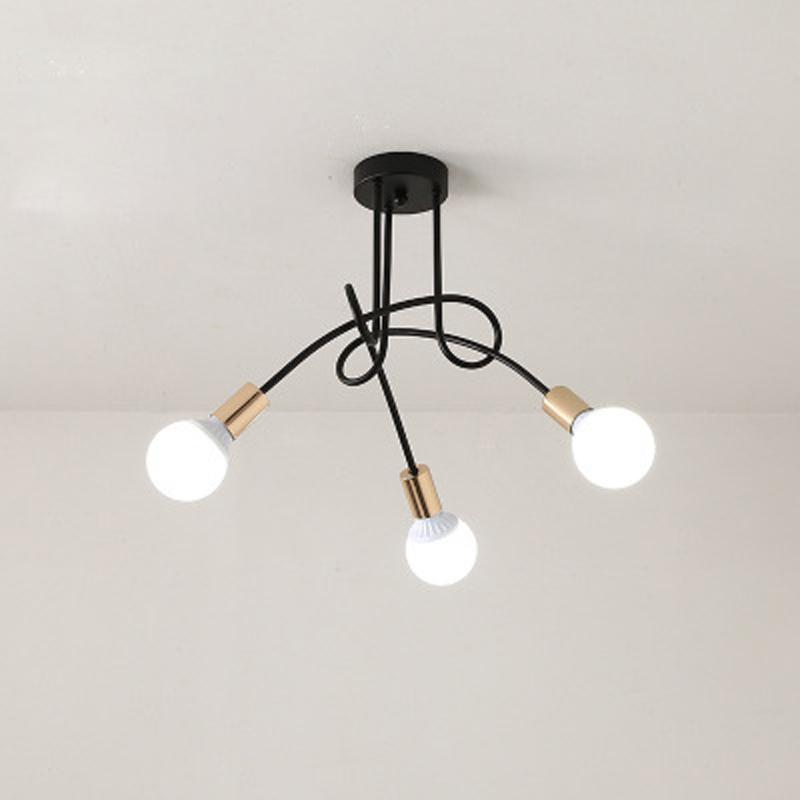 Retro Schwarzer Deckenleuchter Schmiedeeisen E27 Deckenleuchte Weiße Hängelampe Wohnzimmer Schlafzimmer Dekoration Innenbeleuchtung