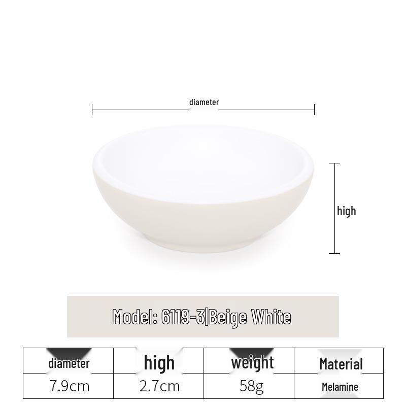 Imitation Porcelain Melamine Dipping and Snack Dish for Restaurants