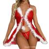 European & American Christmas Charm Satin Pajama Set: Sexy Suspender Top & Shorts