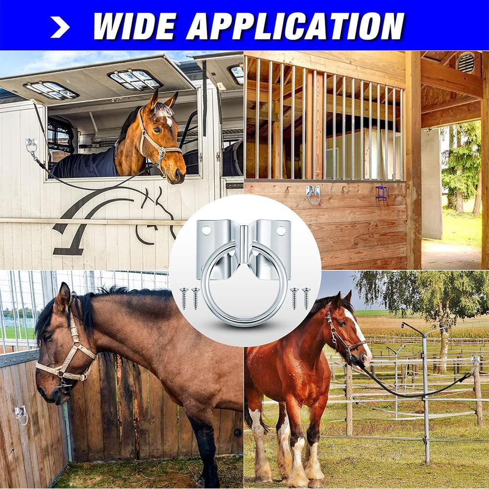 4pcs New Cross Tie for Horses Block Tie Horse Barn Supplies Silver