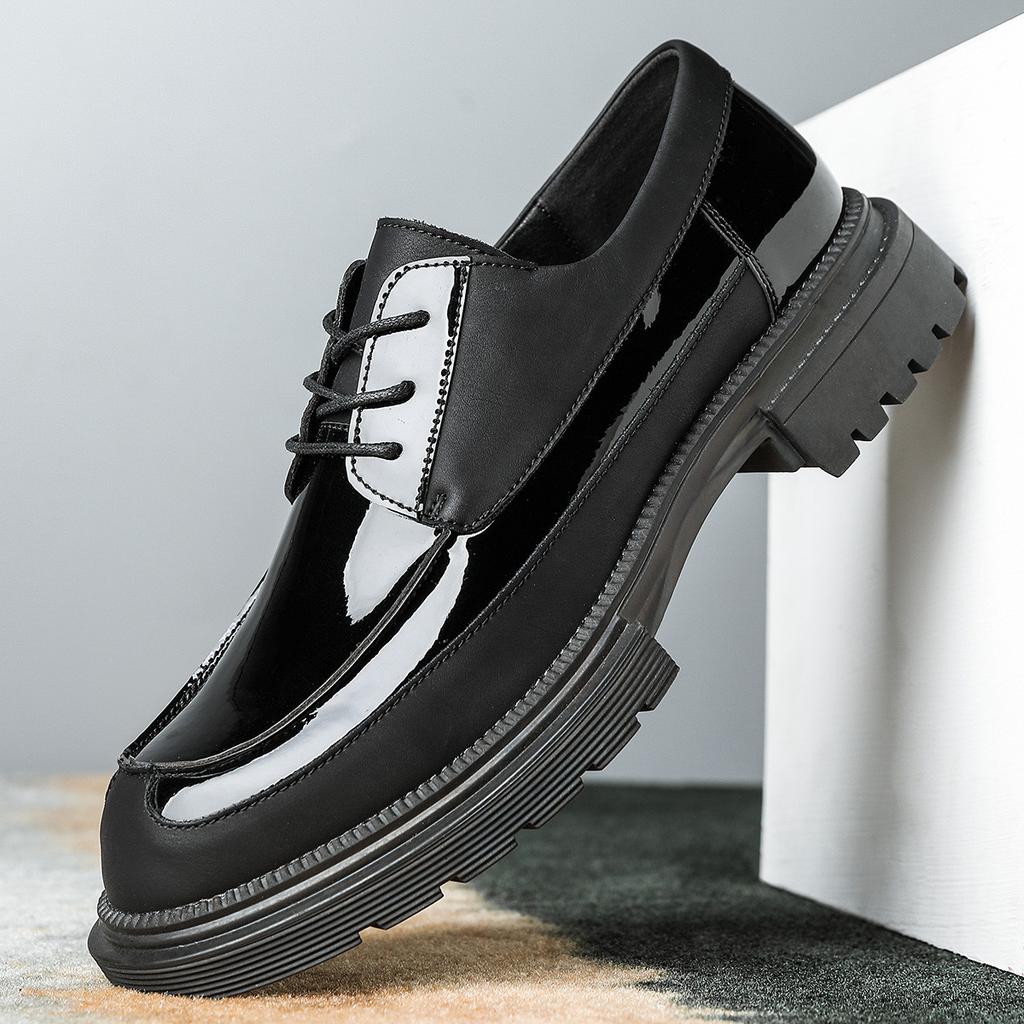 2025 Herren Freizeitschuhe aus Leder Britischer Stil Herrenschuhe Pailletten Design Sinn Kleid Pendler Derby Schuhe Trend vielseitig