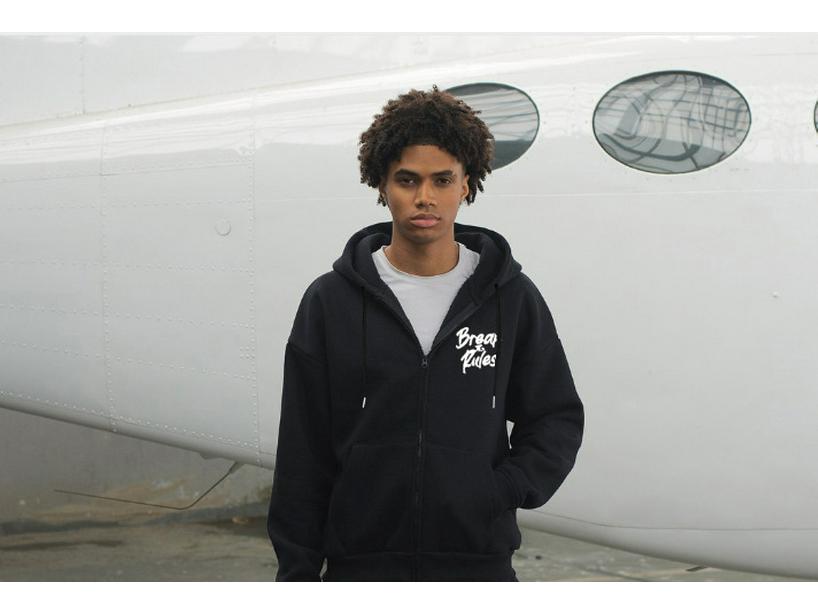 European American Trendy Street Style Graphic Zip-Up Hoodie & Casual Set