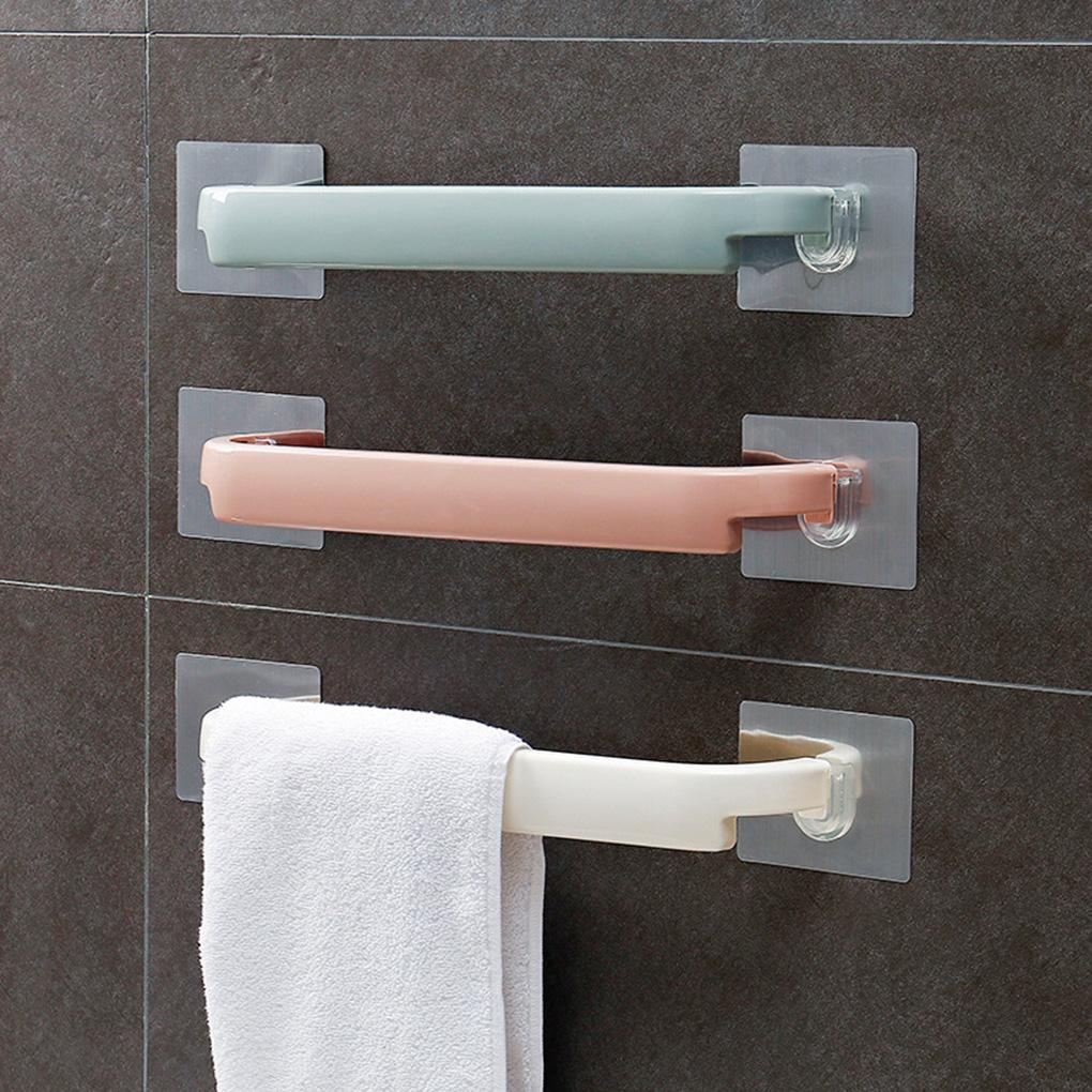 Self-adhesive Bathroom Single Towel Bar NO Drilling On Walls Plastic Kitchen Towel Hanging Rack Holder
