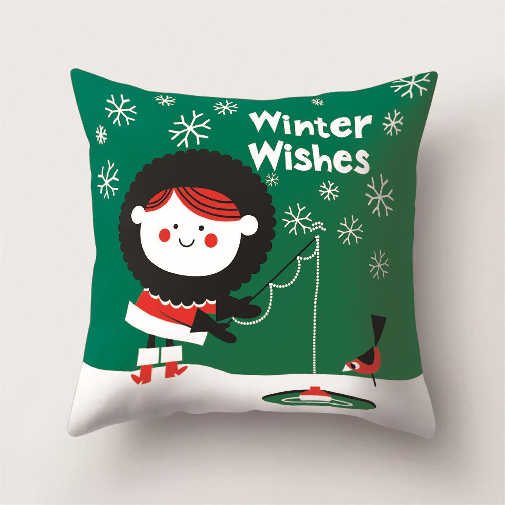 Cartoon Pattern Office Pillow Yiwu Pillowcase Christmas Sofa Pillowcase