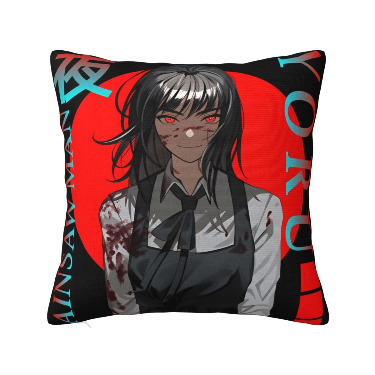 

Fami Chainsaw Man Death Devil Square Pillow Cases Yoru Anime Cushion Covers Decor Throw Pillow Case Cover for Home 45x45cm 30cm x 30cm