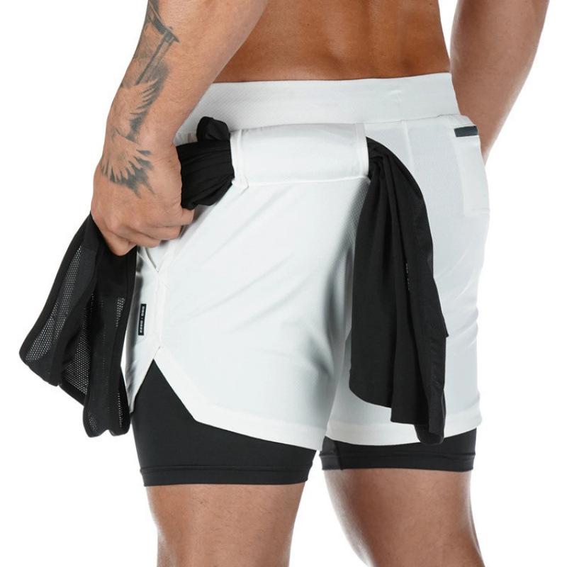 Summer Men's Casual Running Shorts - Multi-Pocket, Double Layer, Plus Size Fitness