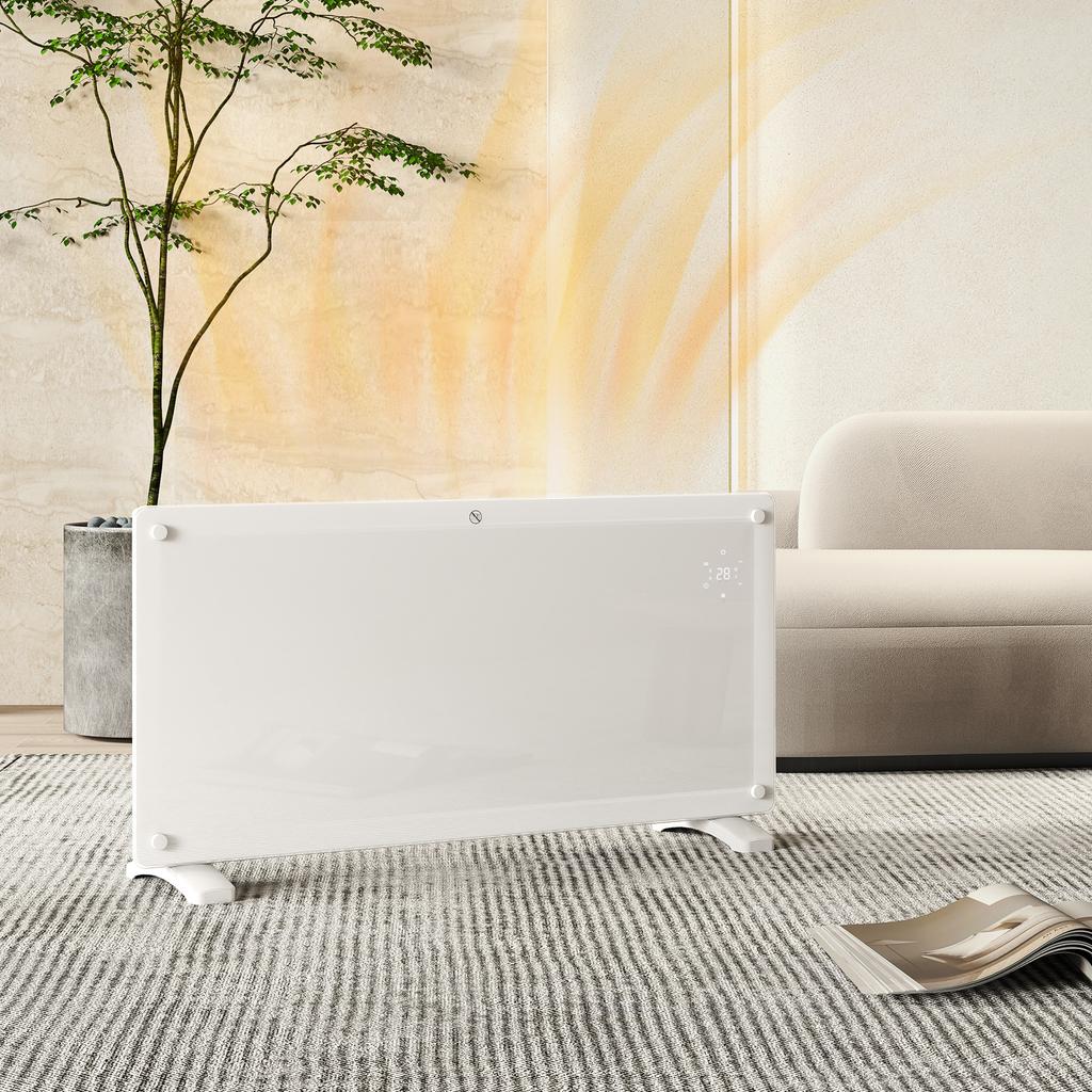 2000W Convection Heater with Adjustable Temperature, Remote Control and Timer, 87x21.5x44.5 Cm, White