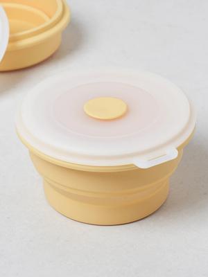 Round Foldable Silicone Storage Container with Steam Vent 500 Ml
