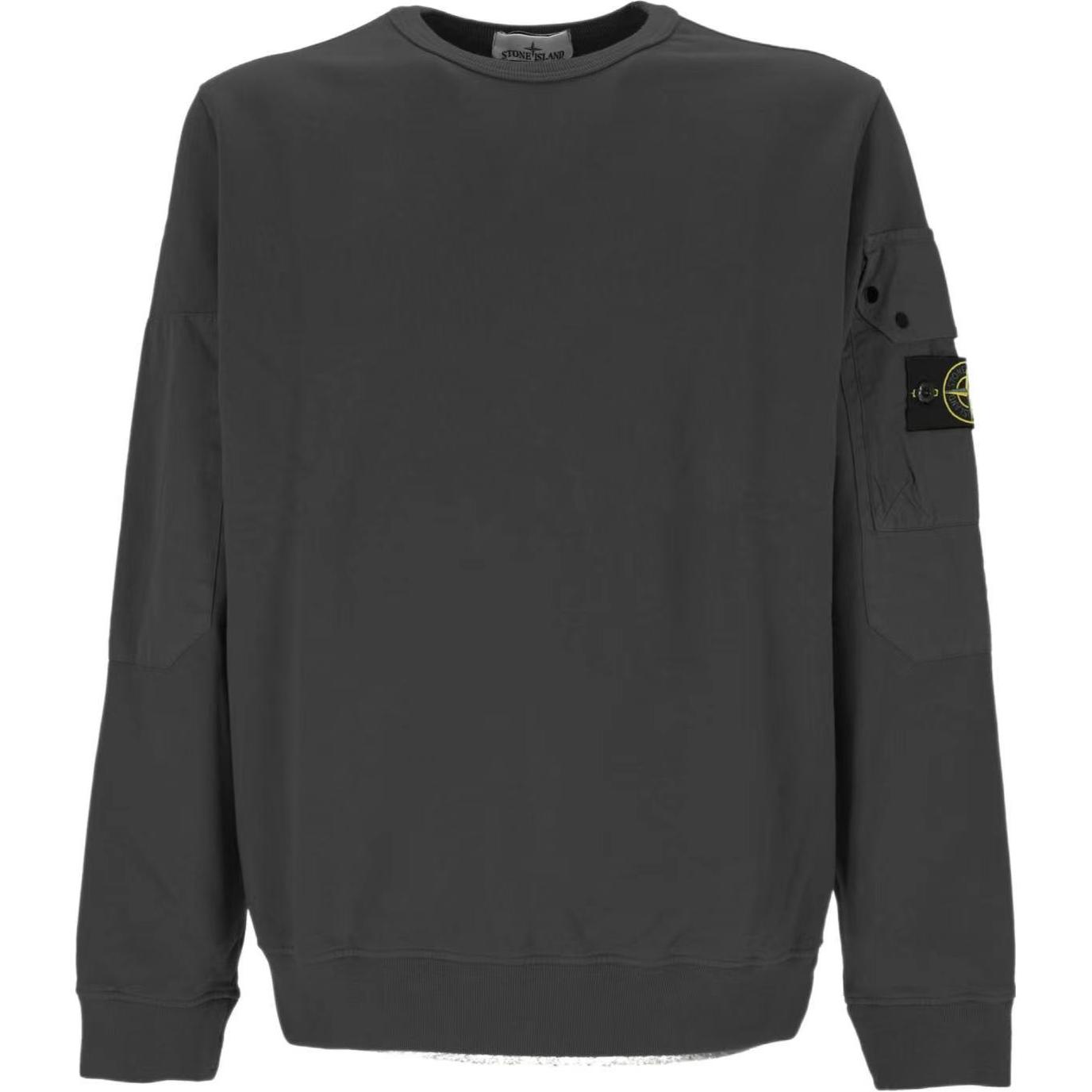 

Stone Island FW24 Logo Arm Pocket Brushed Cotton Crewneck Fleece Sweatshirt Unisex sweatshirt Lead-Gray 811563920-V0062 M