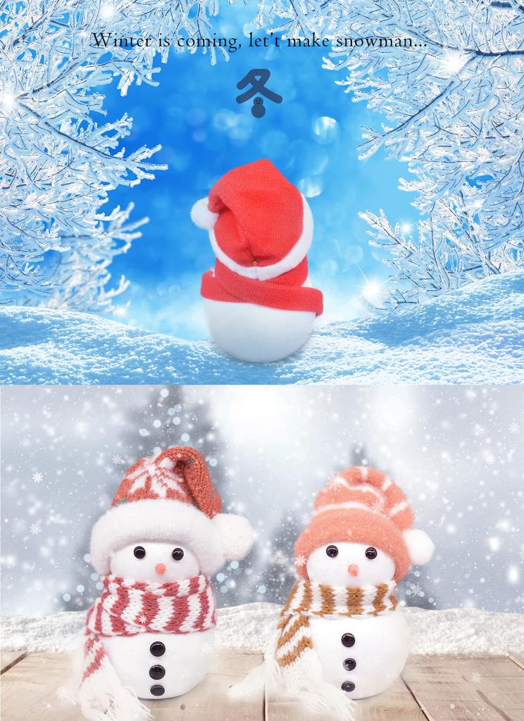 MengMeng DIY Muñeco de Nieve Navideño Lindo Gorro de Punto y Manualidad de Espuma Navidad Hecho a Mano Mini Punto Santa Muñeco de Nieve Figurita Cumpleaños Fiesta de Navidad Juguete de Nieve