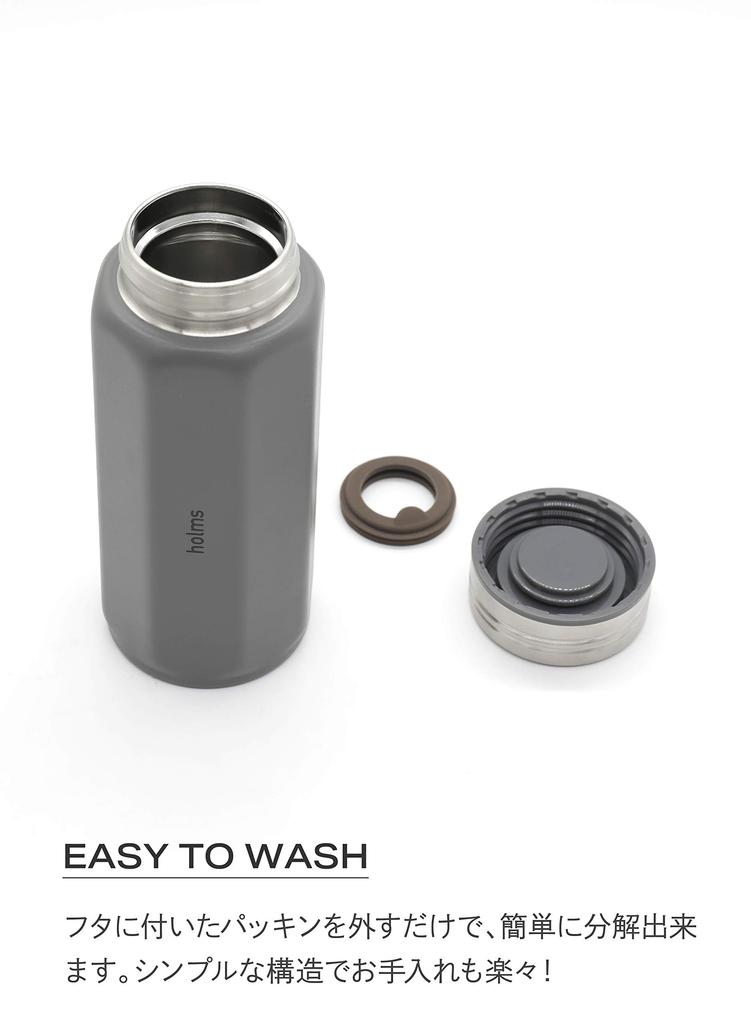 CB Japan Octabottle Holms Beige Water Bottle, 340ml, Direct Drinking, Vacuum Insulated Stainless Steel Bottle with Dedicated Holder