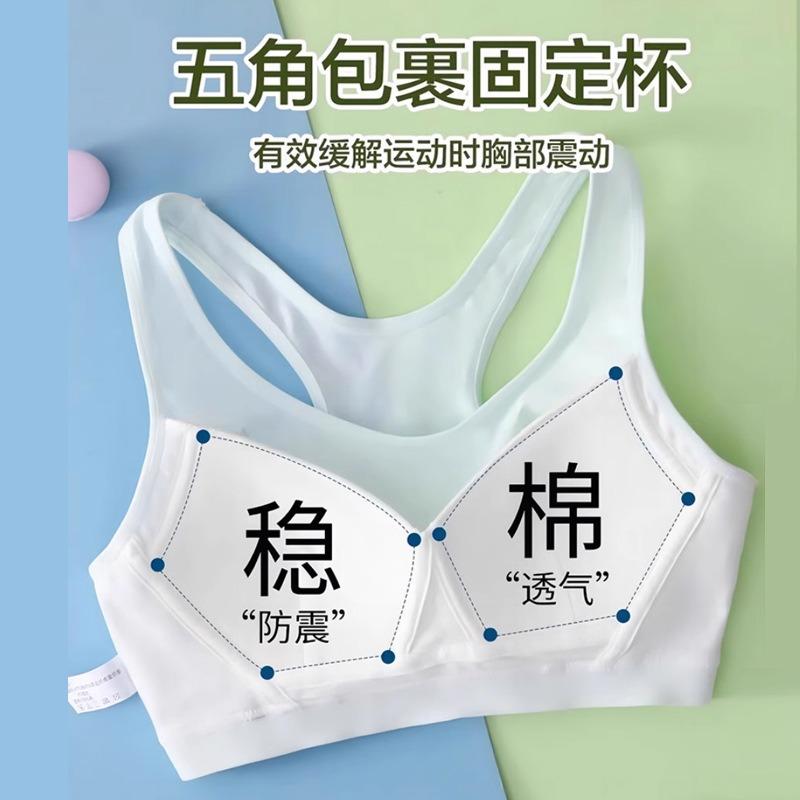 Shockproof Wireless Mesh Vest Style Sports Bra For Teenage Girl Development