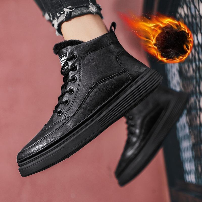 

Зимние ботинки Мужская обувь Британский стиль Модные ботинки Тепло Повседневная обувь Утепленные и утолщенные Хлопковые ботинки Удобная Минималистичная Универсальная обувь 44