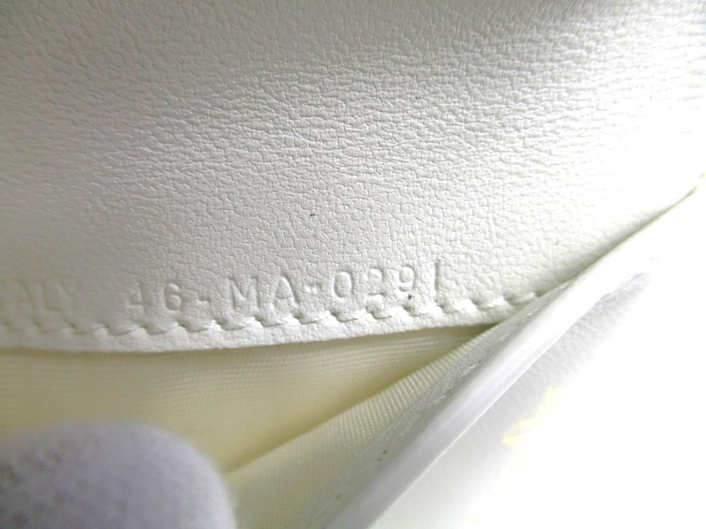 Authentic Christian Dior Montaigne Light Blue Pearl White Leather Trifold Wallet #a450  Refurbished