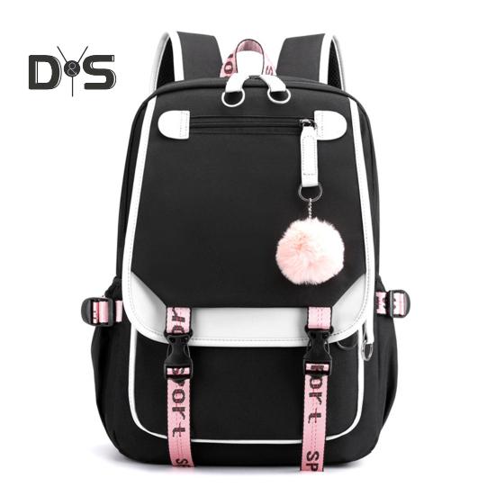 

Рюкзак для путешествий на открытом воздухе с регулируемым мягким плечевым ремнем, цветной блок, большая емкость, USB-порт для зарядки, водонепроницаемая сумка для ноутбука, двойная застежка-молния, для студентов