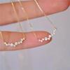 Curved Sparkling Bar Pendant Necklace Delicate Dainty Jewelry for Everyday Wear