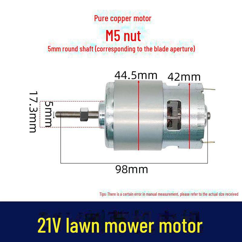High Horsepower 12V/21V Universal Pure Copper Lawn Mower Motor with 755 Lithium Battery, Burn-Resistant Design.