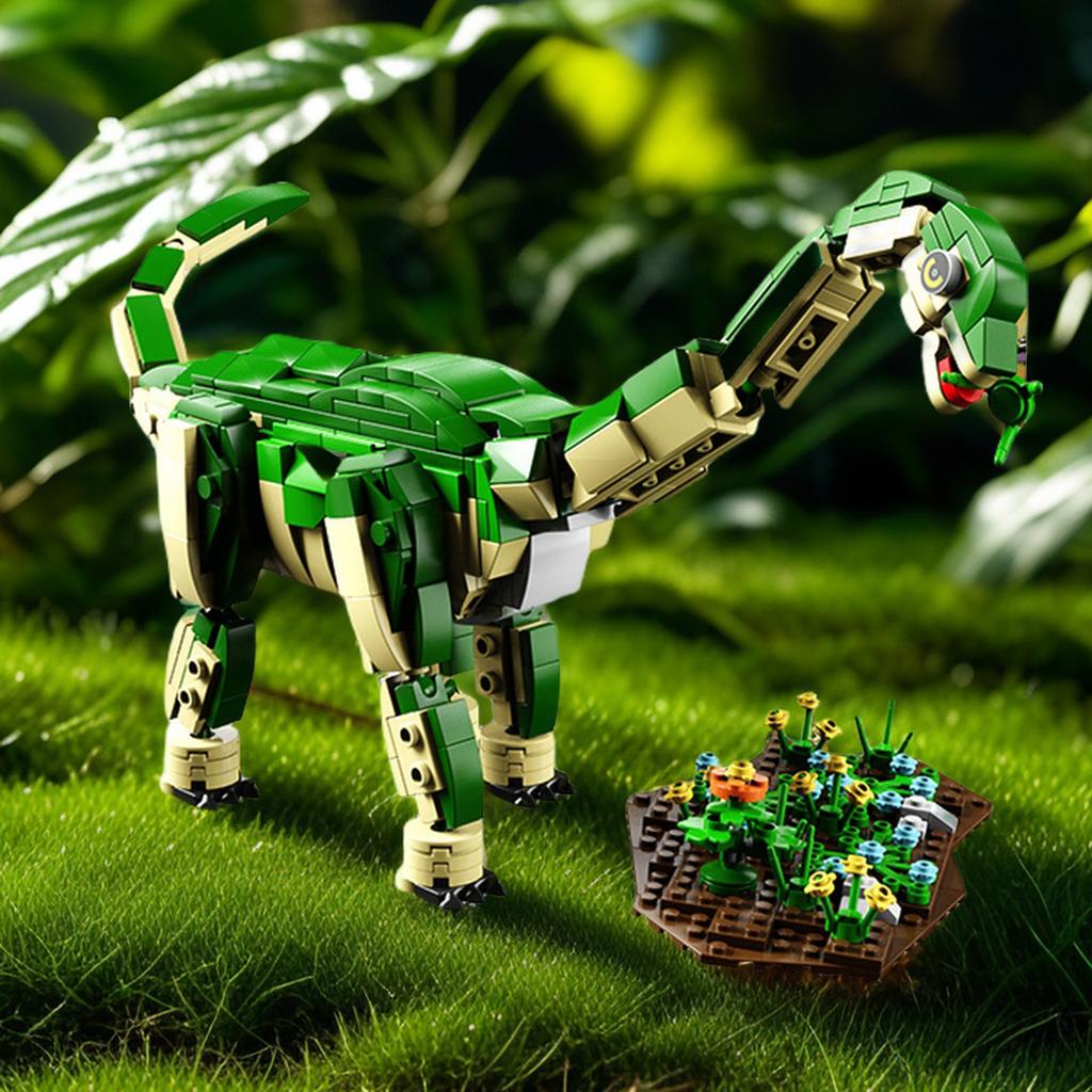 582PCS Brachiosaurus Dinosaur Building Blocks Toy Set Assembly Puzzle Model Bricks Education Desktop Decoration Gifts