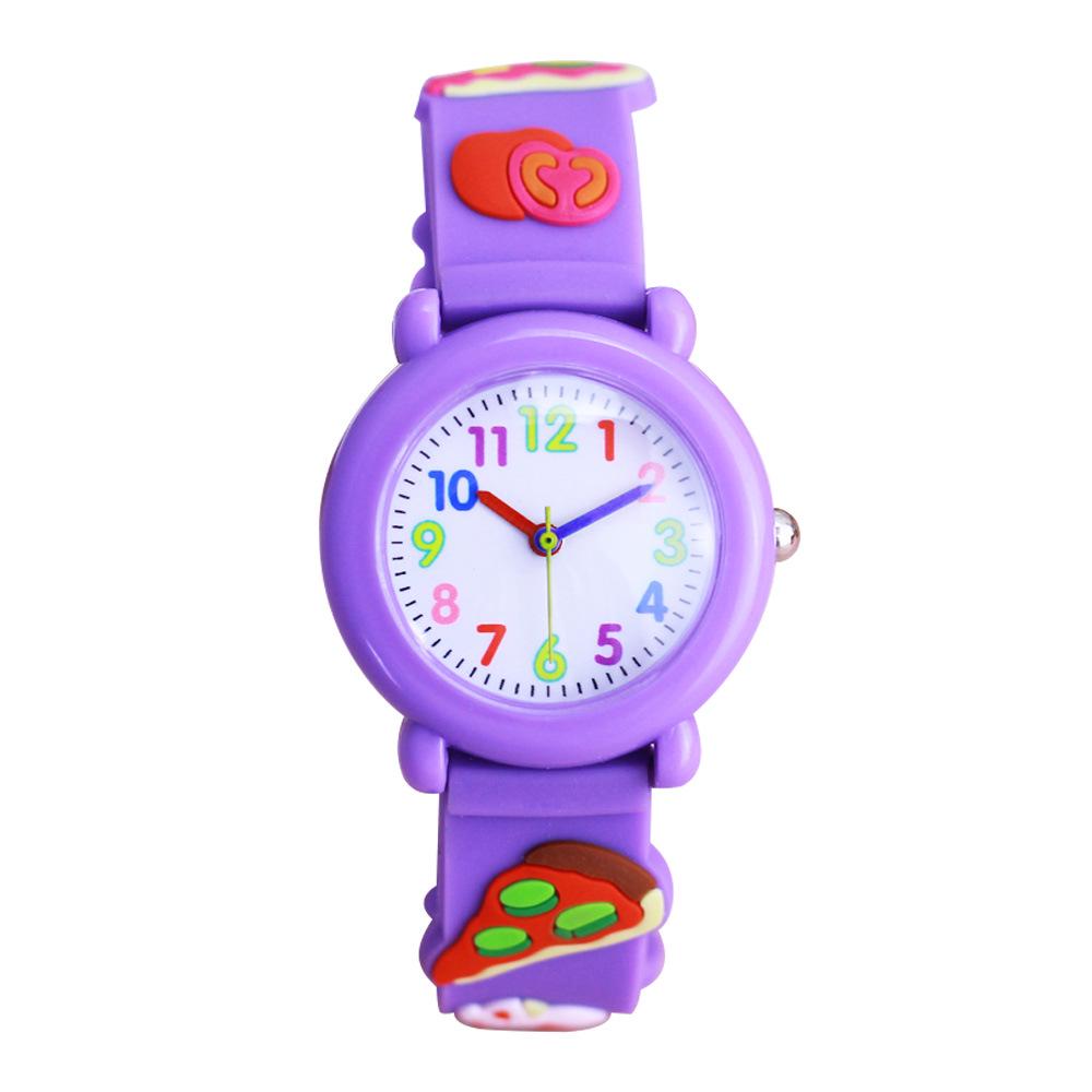 Kids' Cartoon Quartz Watch: 3D Strap, Round Case, Waterproof, Simple Design