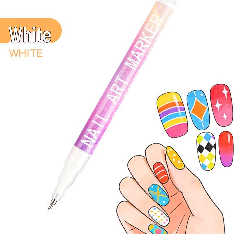 12-Color Fine Tip Acrylic Nail Art Markers Set