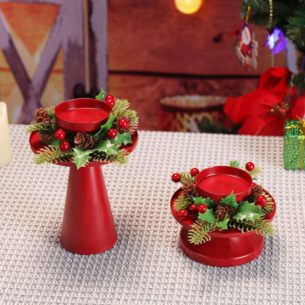 Porte-bougies de Noël Porte-bougies sur le thème de Noël Élégants porte-bougies couronne de Noël pour table à manger pour mariage