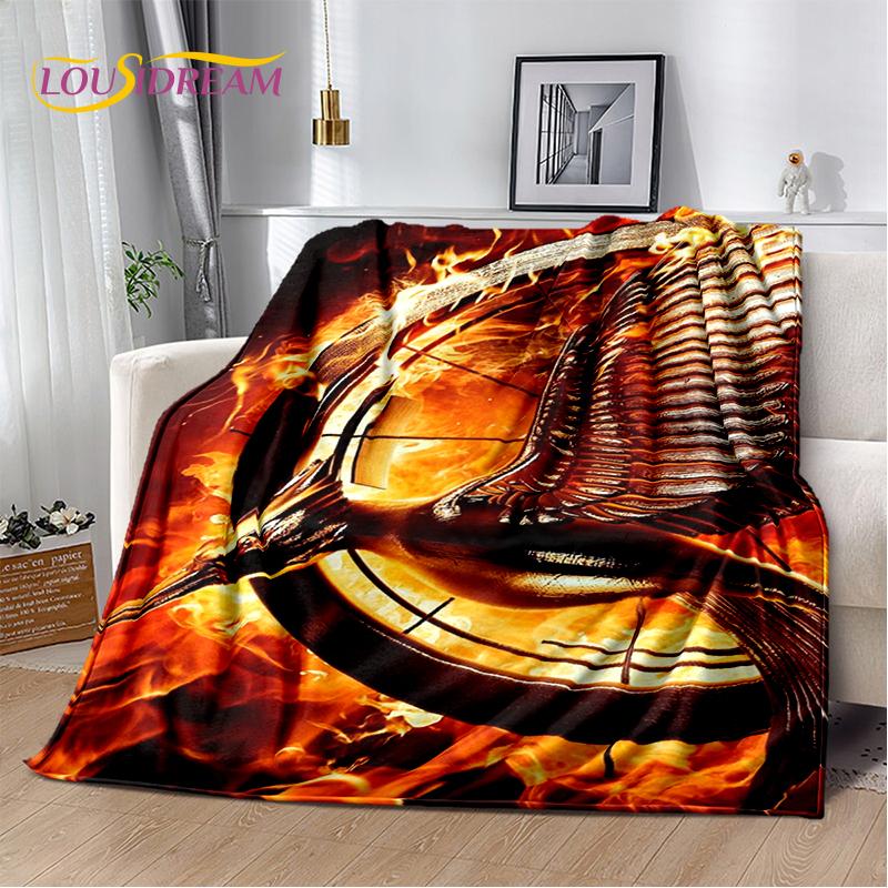 3D Dřevěná deka s postavou lukostřelce z filmu Hunger Games, měkká flanelová deka na postel, do ložnice, na pohovku, na piknik, přehoz na přikrytí venku