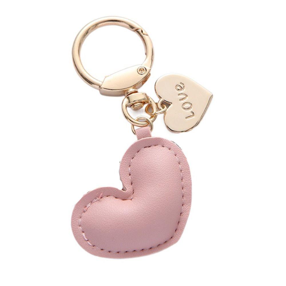 PU Leather Love Keychain Bag Decoration Bag Pendant Trendy PU Leather Hanger  Women