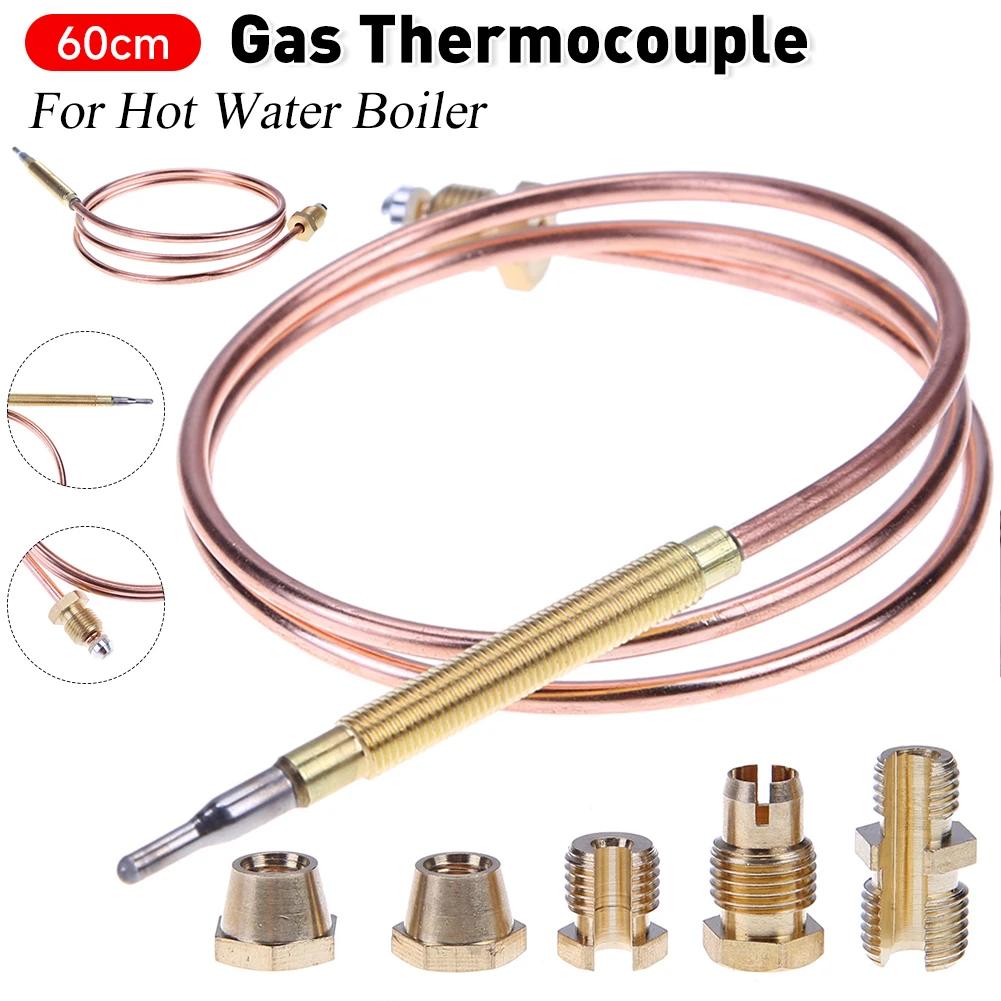 60/120cm Gas Thermocouple with 5pcs Fixed Part for Valve Heat Sink for Hot Water Boiler Gas Oven Sensitive Gas Appliance Cooking rosso