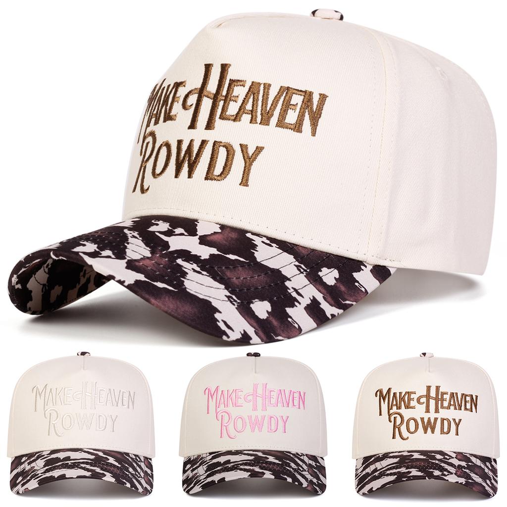 Unisex MAKE HEAVEN ROWDY Letter Embroidery Baseball Caps Spring Autumn Outdoor Adjustable Casual Hats Sunscreen Hat Sports Cap