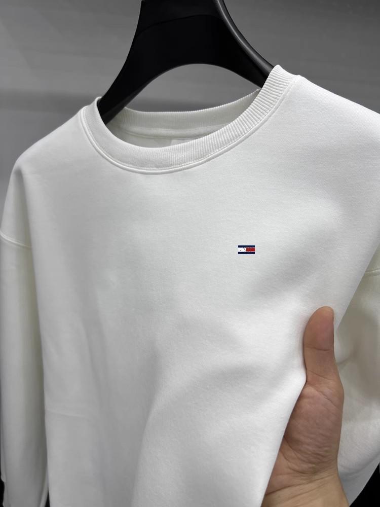 Genuine Tommy Men's Loose Fit Casual Hoodie - Long Sleeve, Plain Color, Stylish for Autumn