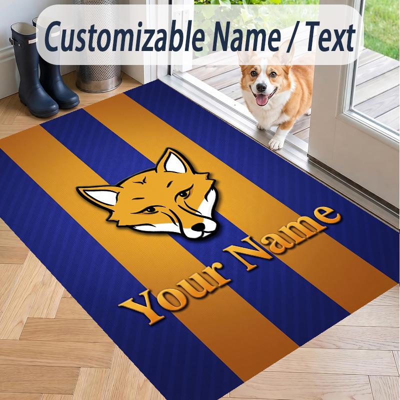 Custom Text Printed Rug Leicester City Non Slip Floor Carpet For Home Room Decor