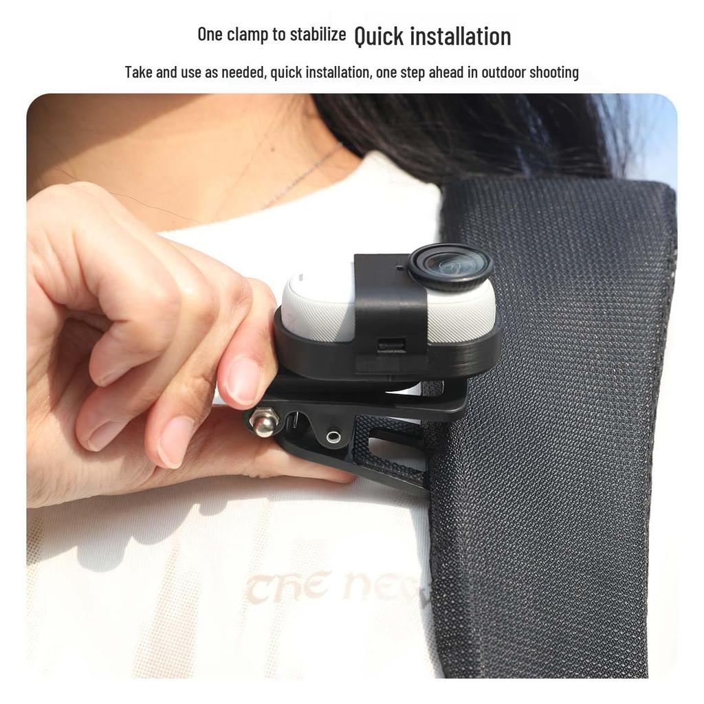 Insta360 Go3S Clip Mount: Versatile Horizontal/Vertical Shooting for Backpack, Hat, Collar Accessories
