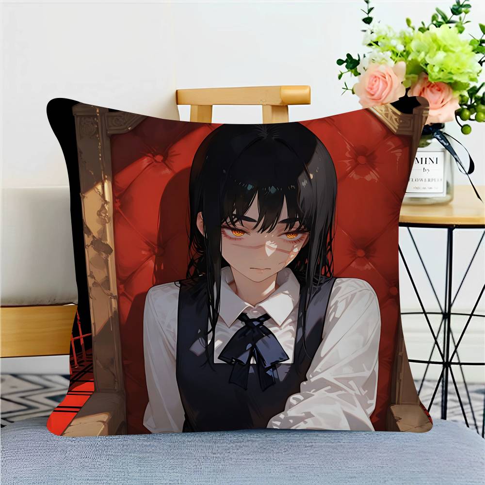 Chainsaw-Man Mitaka Asa Decorative Room Aesthetics Pillow Case Home Decor Bedroom Sofa Bed Couch Pillow Cover 45x45