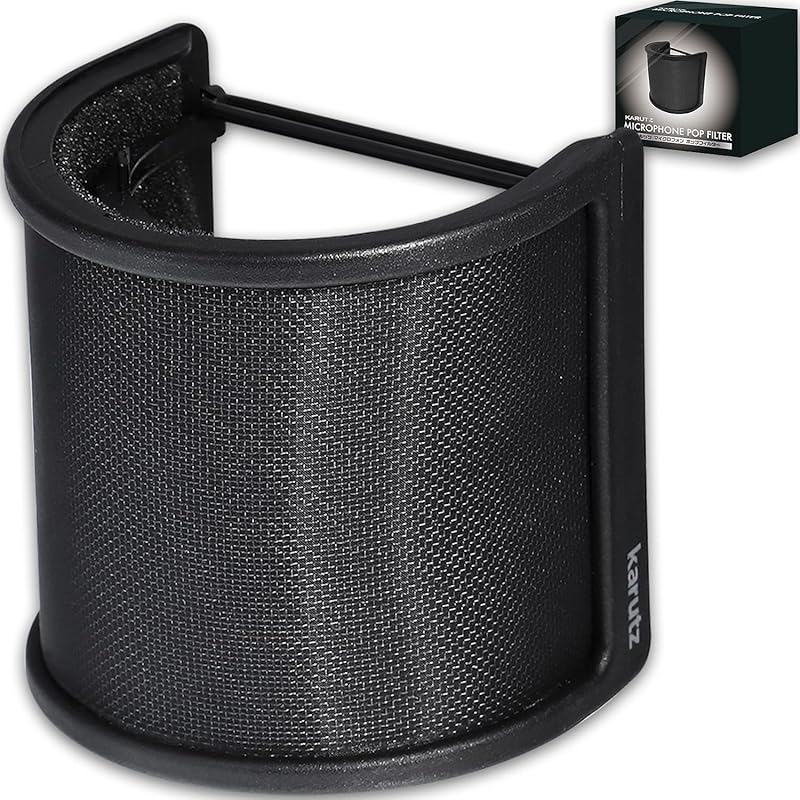 

karutz pop guard microphone filter [Supervised by 2021 Pro Singer] pop blocker Noise prevention black