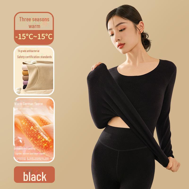 Women's Round Neck Velvet Bottoming Shirt - Winter Plush Seamless Innerwear, Thickened for Warmth