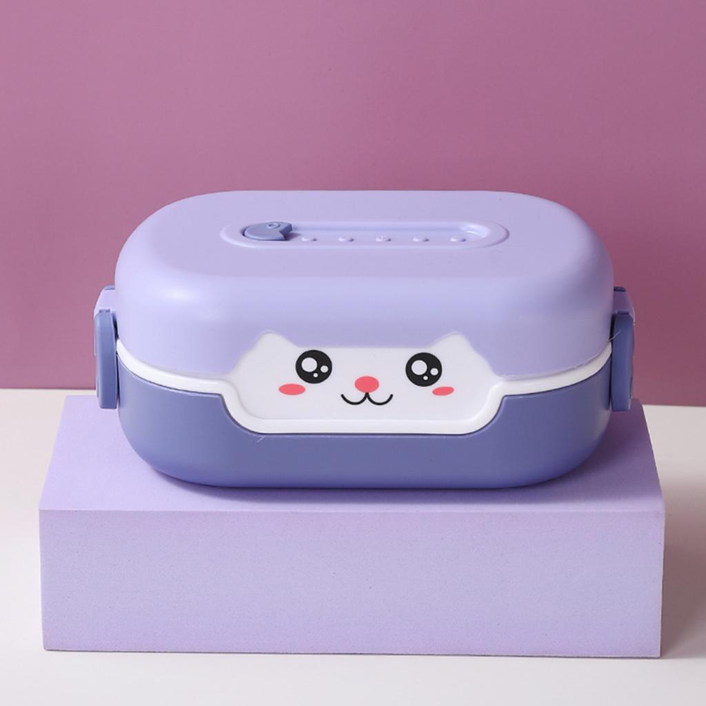 Lunch Box Durable Cartoon Design Bento Box Leak-Proof Double-layer Insulation Food Container for Kids Adults