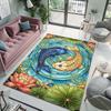 Multiple sizes Koi pond with lotus pattern Carpet for Living Room Bedroom Sofa Home Decor Rug Non-slip Floor Mat Luxury Gift