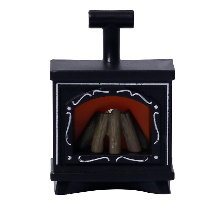Dollhouse Miniature Fireplace Glowing Stove Model House Furniture Kitchen Living Scene Decor Toy