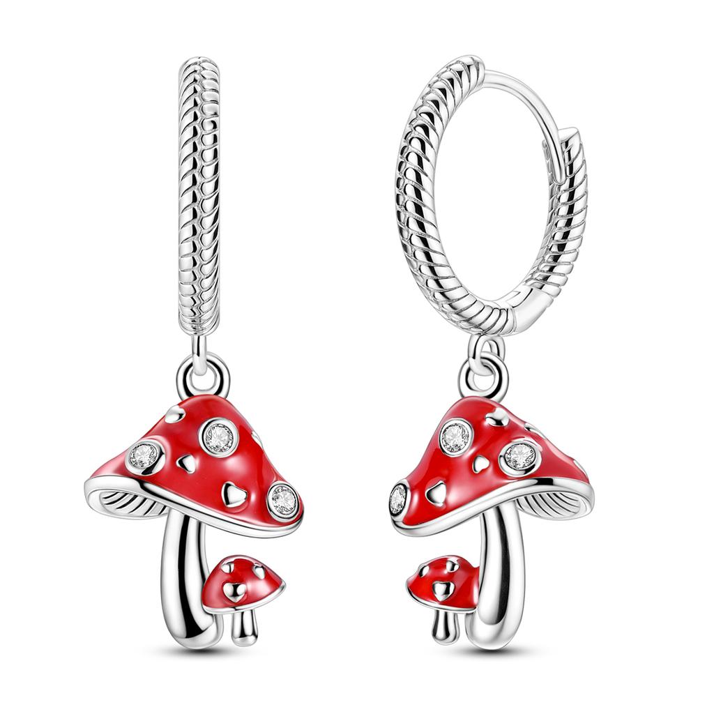 Woman Earring 925 Silver Original Eardrop Hoop Earring Sunflower Bee Bow Fashion Jewelry