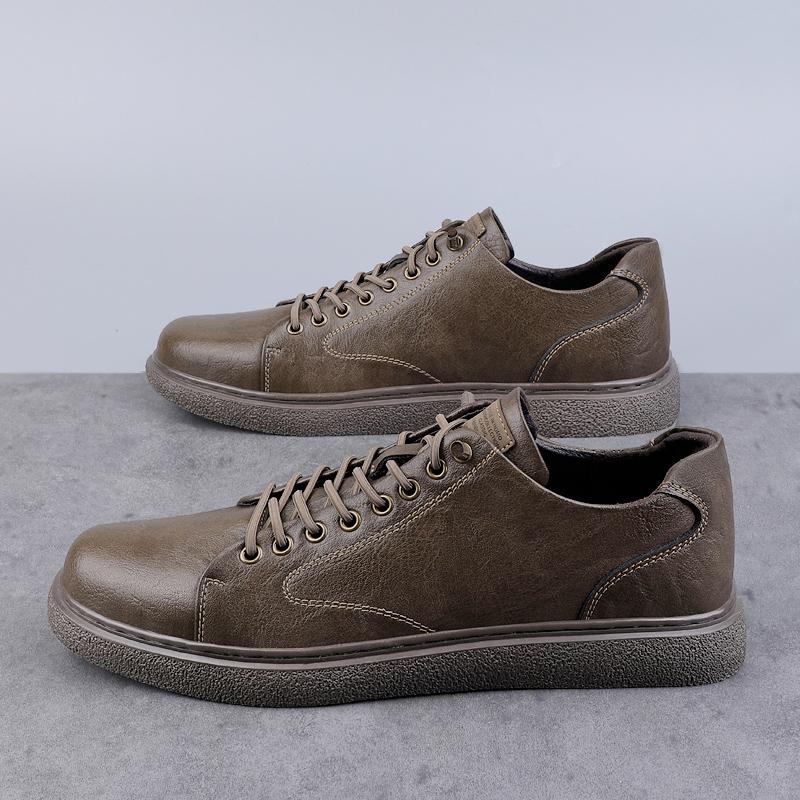 High Quality Brand Men's Genuine Leather Shoes Simple Beige Oxford Shoes Wear-resistant Soles Men's Sports Shoes Fashionable