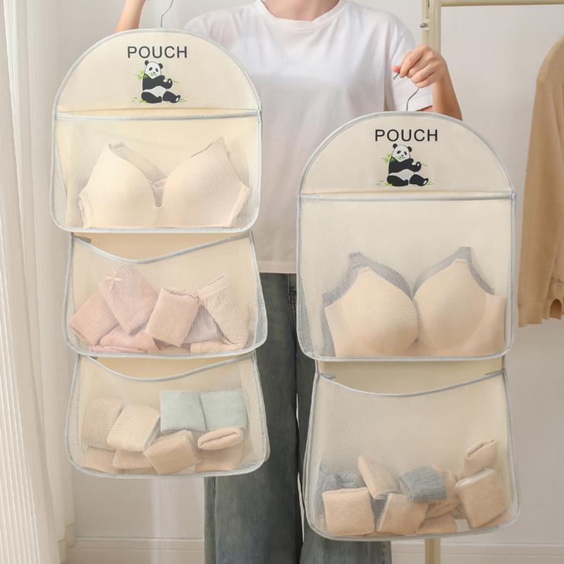 Large Capacity Storage Net, Dormitory Wardrobe, Socks Underwear Hanging Bag, Multilayer Breathable Mesh Pocket Door Storage Bags