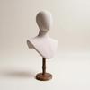 Mannequin Bust with Wooden Base Elegant Hairpiece Display Stand Lightweight