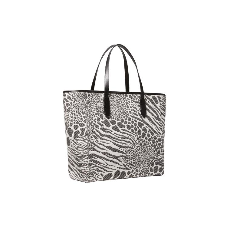 New MICHAEL KORS Sinclair Polyurethane Tote Bag, Shopping Bag, Handbag Women's Black & Ecru 30T2G5ST7J-987